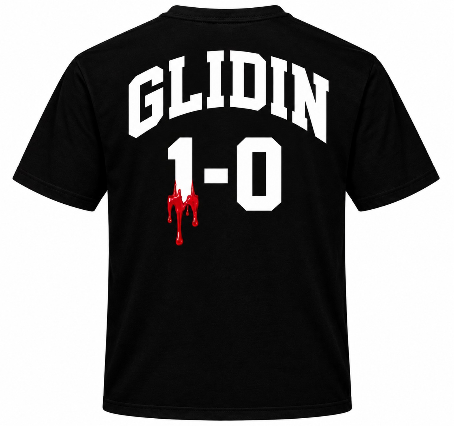 Black GLIDIN 1-0 graphic T-shirt back