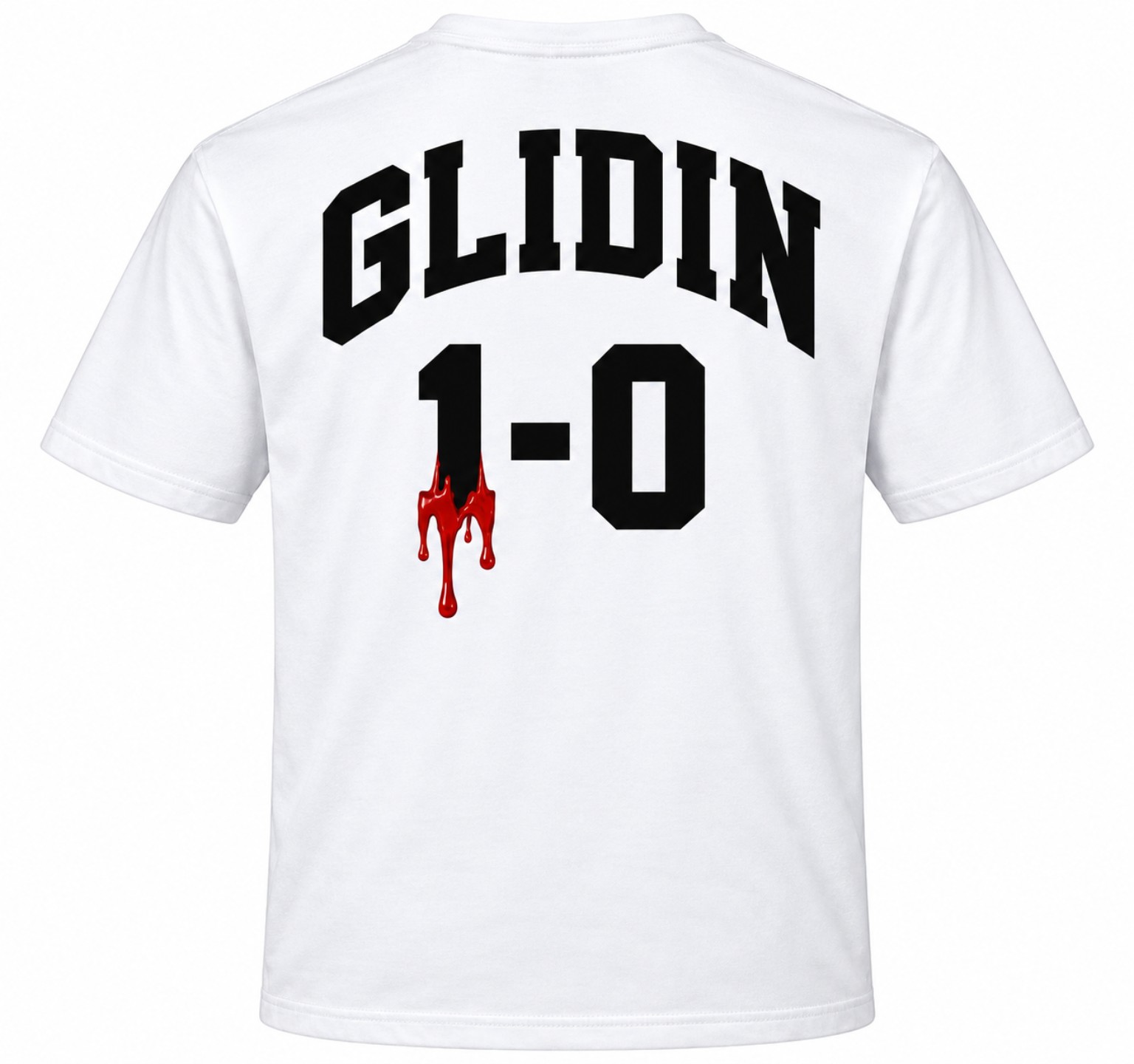 White GLIDIN 1-0 graphic T-shirt back