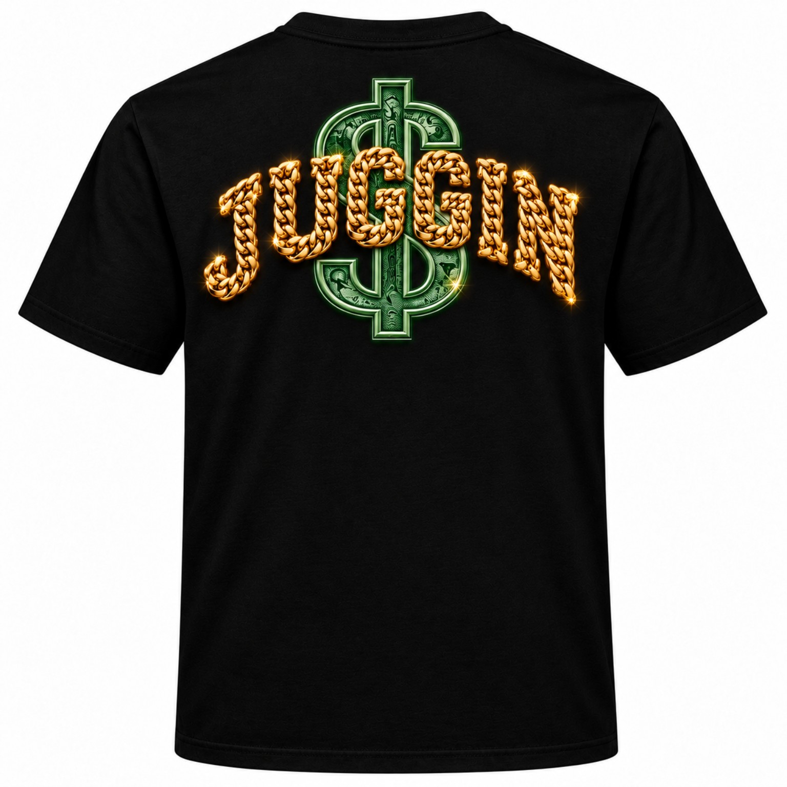 Black Juggin money graphic T-shirt back