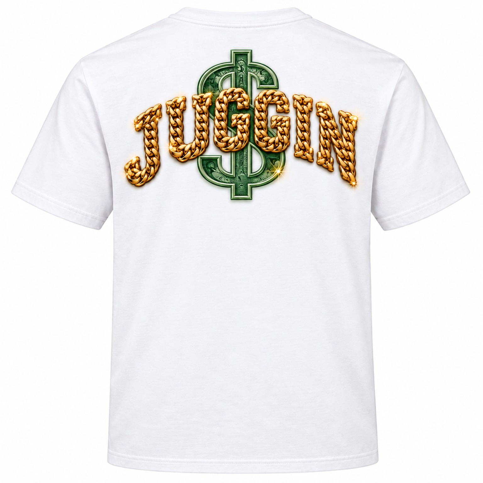 White Juggin money graphic T-shirt back