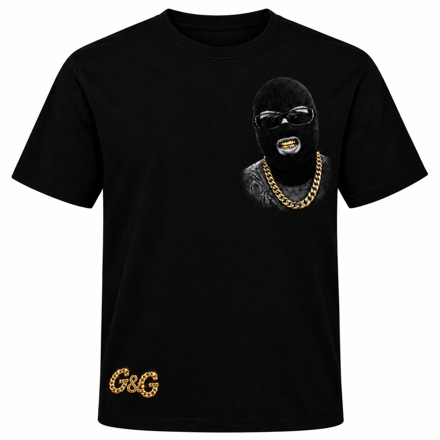 Black Gentleman & Gangsta masked portrait T-shirt
