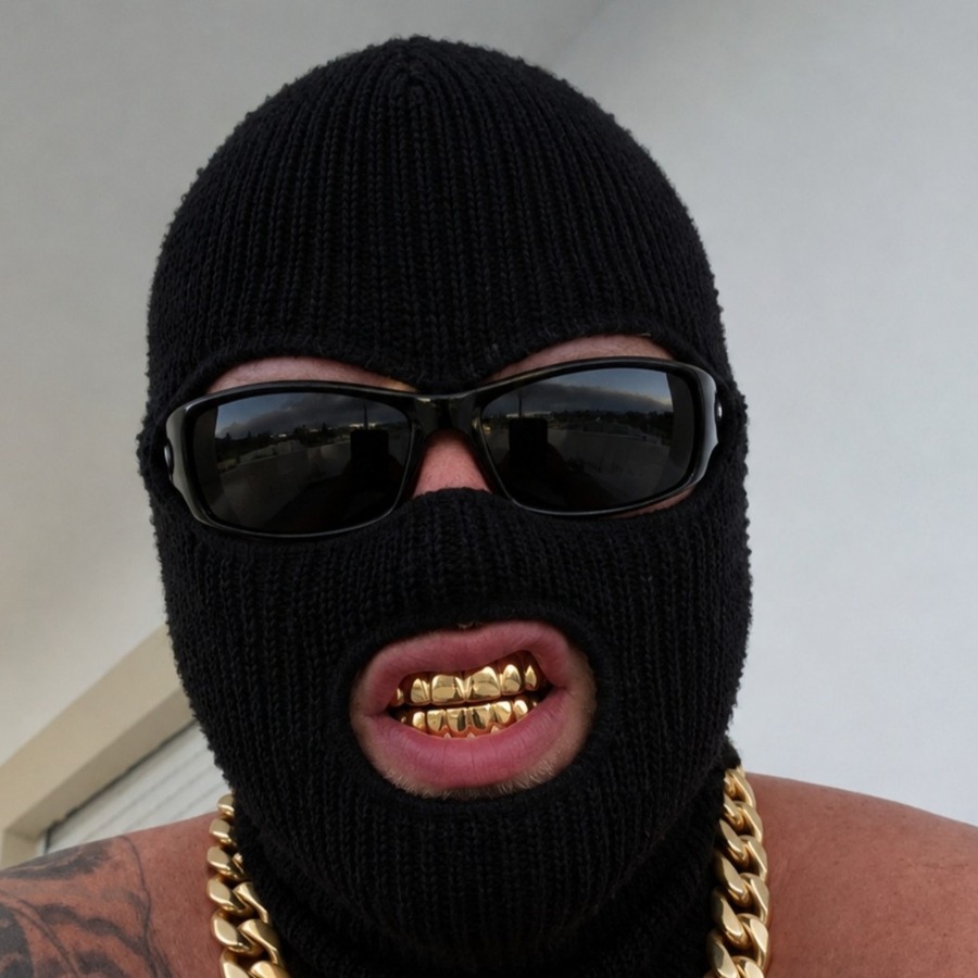 Gentleman & Gangsta masked portrait brand logo